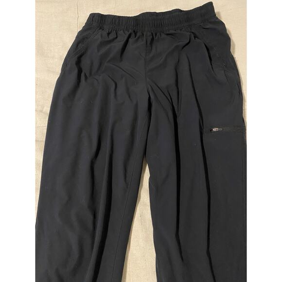 Eddie Bauer Stretch Cargo Jogger Women Size 8 Black 5 Pockets Fleece Lined Pants - Picture 3 of 14